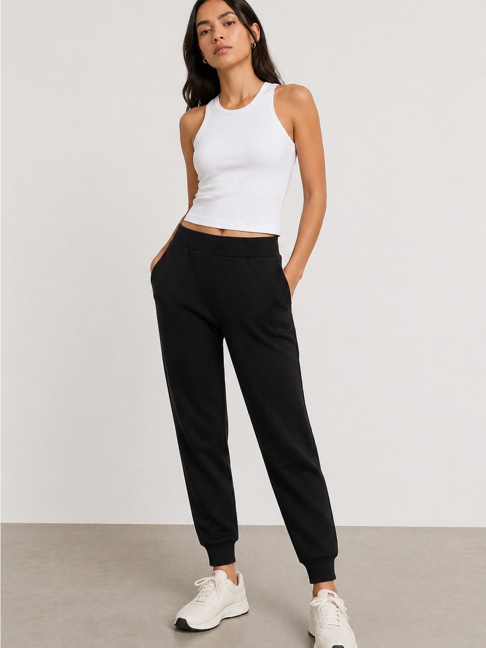 Babaton Black Ponte Knit Jogger Pants | High Rise | Size L - Picture 6 of 6